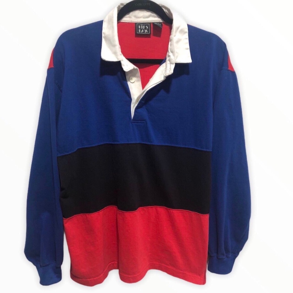 Vintage Multicolor Rugby Long Sleeve Collared Shirt